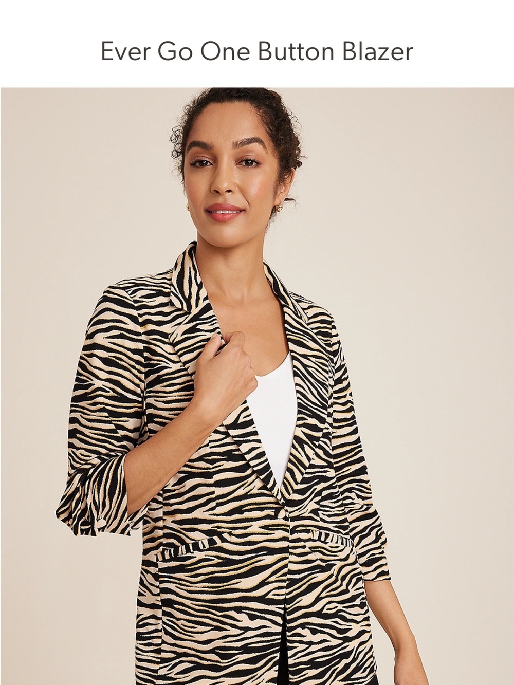 Maurices Zebra Print Blazer in Black and Cream